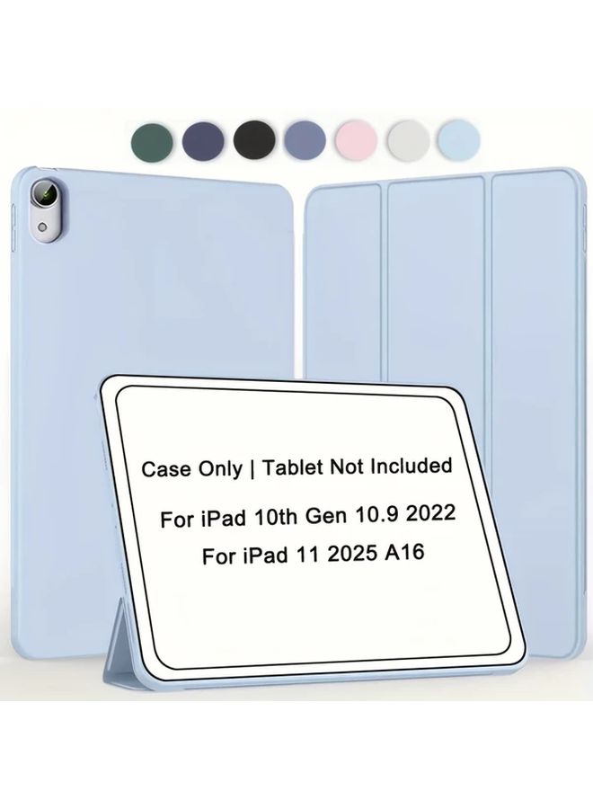 Pink Compatible Case For iPad 10th Generation 10 9 Inch 2022 And iPad 11th Generation A16 11 Inch 2025 Soft TPU Back Shell Three Fold Stand Intelligent Protective Cover With Auto Wake Sleep And Adjustable Viewing Angle - Image 1