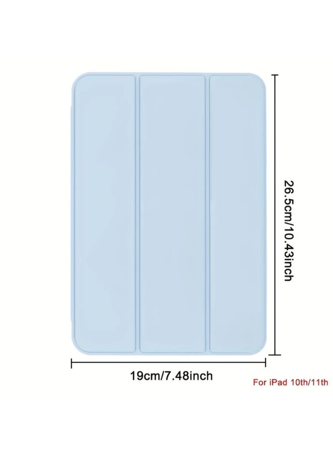 Pink Compatible Case For iPad 10th Generation 10 9 Inch 2022 And iPad 11th Generation A16 11 Inch 2025 Soft TPU Back Shell Three Fold Stand Intelligent Protective Cover With Auto Wake Sleep And Adjustable Viewing Angle - Image 2