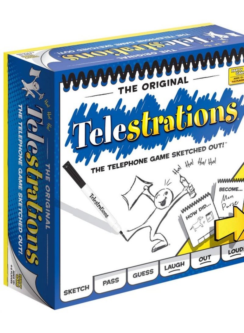 USAopoly Telestrations Original 8-Player | Family Board Game | A Fun Family Game for Kids and Adults | Family Game Night Just Got Better | The Telephone Game Sketched Out | Ages 12+  - Image 1