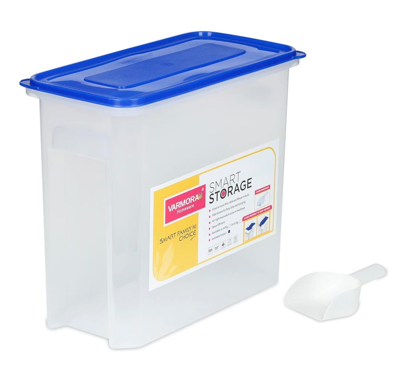 Varmora Smart Storage Plastic Container Set, Blue, 15 Kg, 3 Pieces - Image 1
