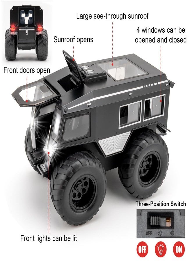 LOVEPOSELY 1:24 Sherp All Terrain Off Road Vehicle Diecast Car Model, Collecting Diecast Pull Back Beach Motorcycle Toys Car for Kids Boys Girls (Black) - Image 2