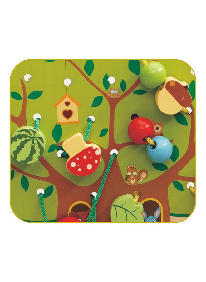 Wooden Lacing Tree Beads Early Development Learning Education Preschool Toy For Kids 17x9x2cm - Image 2