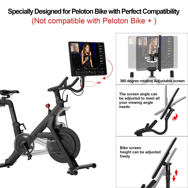 COOLWUFAN حامل شاشة COOLWUFAN للدراجة Peloton، دوران 360° شاشة محسّنة لضبط الشاشة لدراجات Peloton (غير متوافق مع دراجة Peloton Bike+)  - Image 3