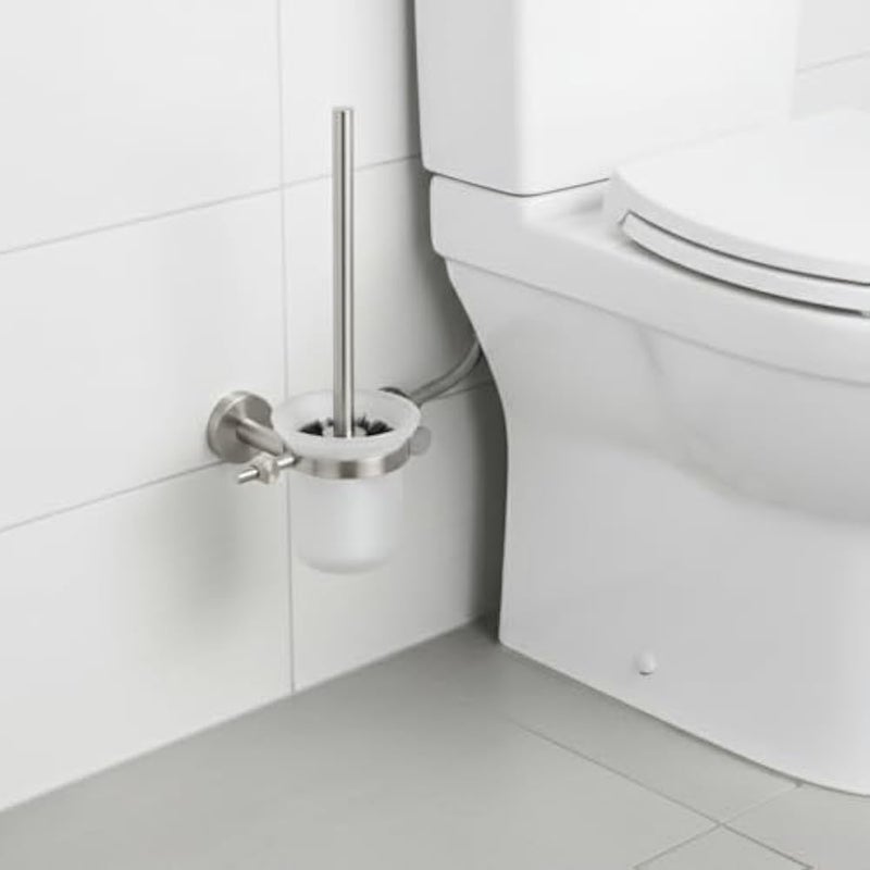 Siag Silver Matte Toilet Brush Holder 6909 for Subtle and Modern Hygiene - Image 1