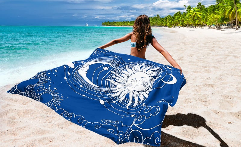 WIWIGO Beach Blanket Waterproof Sandproof Beach Mat 79" X 83"/10'x9'for 2-8 Adults Quick Drying Outdoor Picnic Mat Beach Accessories for Travel, Camping, Hiking - Image 5