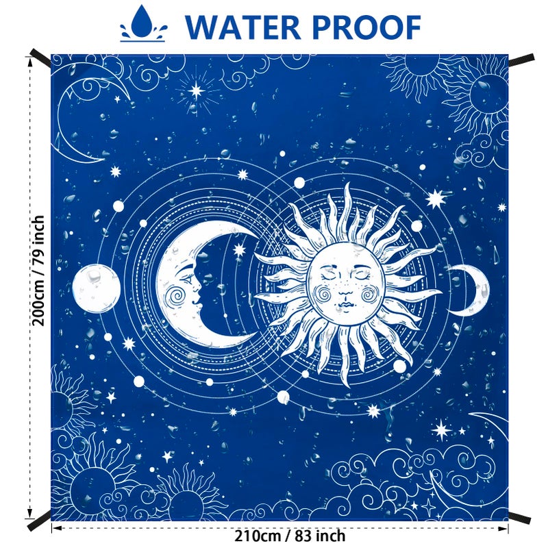 WIWIGO Beach Blanket Waterproof Sandproof Beach Mat 79" X 83"/10'x9'for 2-8 Adults Quick Drying Outdoor Picnic Mat Beach Accessories for Travel, Camping, Hiking - Image 2