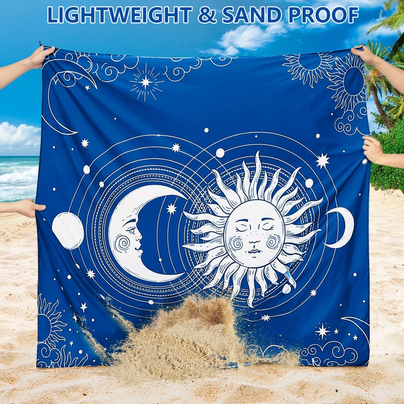 WIWIGO Beach Blanket Waterproof Sandproof Beach Mat 79" X 83"/10'x9'for 2-8 Adults Quick Drying Outdoor Picnic Mat Beach Accessories for Travel, Camping, Hiking - Image 3