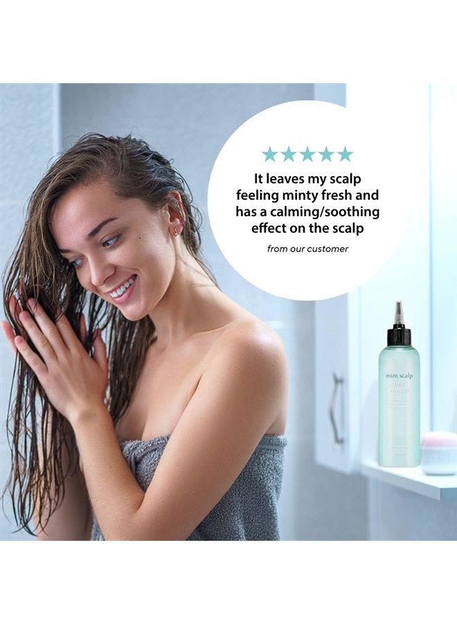 Mint Scalp Hair Vinegar 6.76 fl oz / 200 ml - Clarifying and Cooling for Greasy Hair and Oily Scalp - Non-drying, Locks in Hydration, and Maintains Balanced pH Level