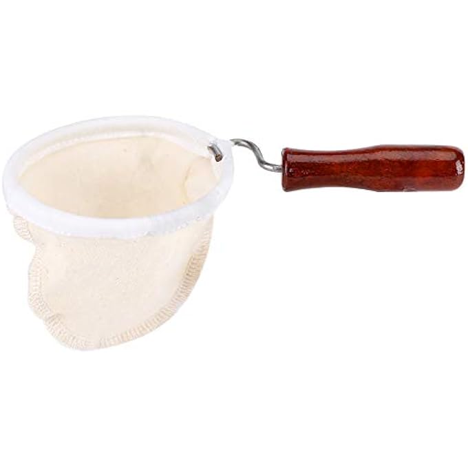 Eujgoov Cloth Coffee Filters ReusableCloth Coffee Filters Coffee Filter Coffee Filter Strainers With Wood HandleFlannel Cloth Handmade Coffee Sock Large - Image 5