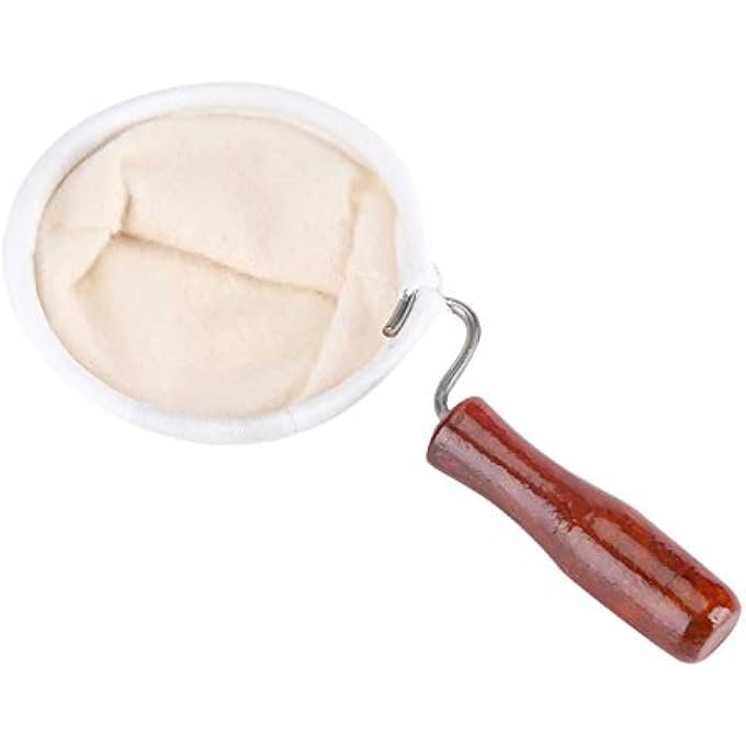 Eujgoov Cloth Coffee Filters ReusableCloth Coffee Filters Coffee Filter Coffee Filter Strainers With Wood HandleFlannel Cloth Handmade Coffee Sock Large - Image 2