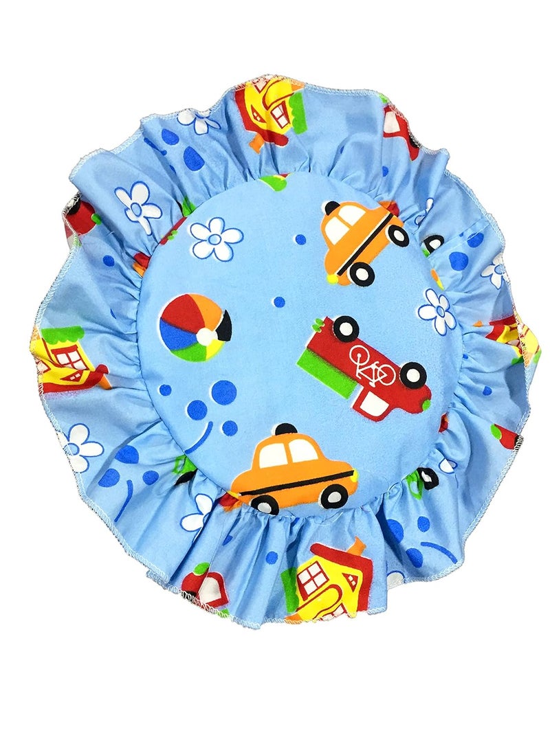 Artist Unknown 1stbabystore mittenbooty Newborn Cotton Mustard SeedsRai Pillow or Head Shaping PillowTakiya for Infant Baby with Detachable Pouch for Easy Washing Blue Giraffe - Image 1