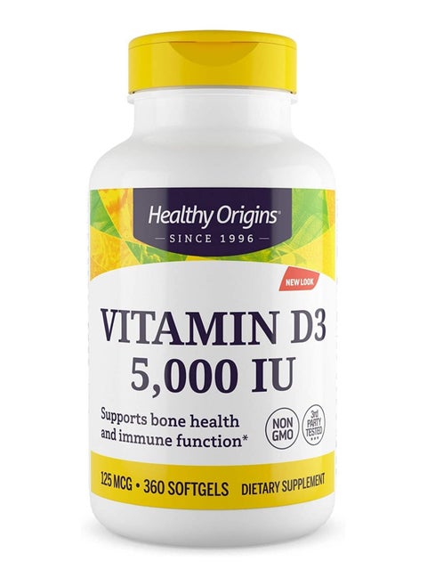 Vitamin D3 5,000 IU -Support  Bone Health and Immune Function - 125 MCG-360 Softgels