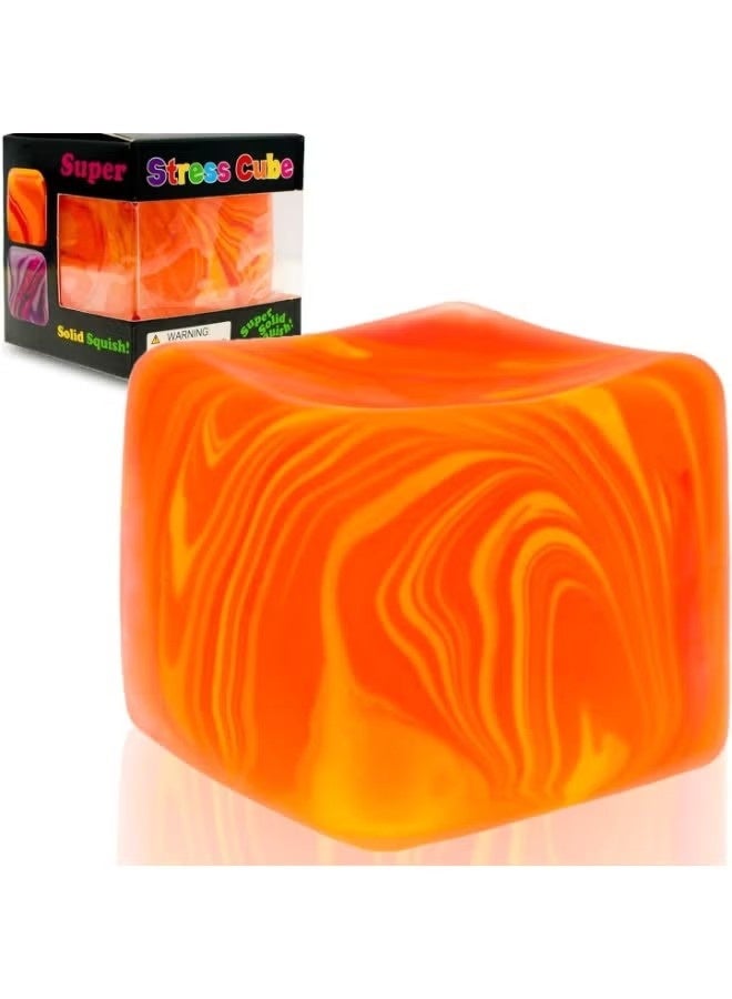 Uliova Marble Swirl Stress Cube Fidget Toy, Squishy Stress Relief Sensory Cube For Kids Adults, Colorful Anxiety Relief Toy For Office School Travel - Image 1