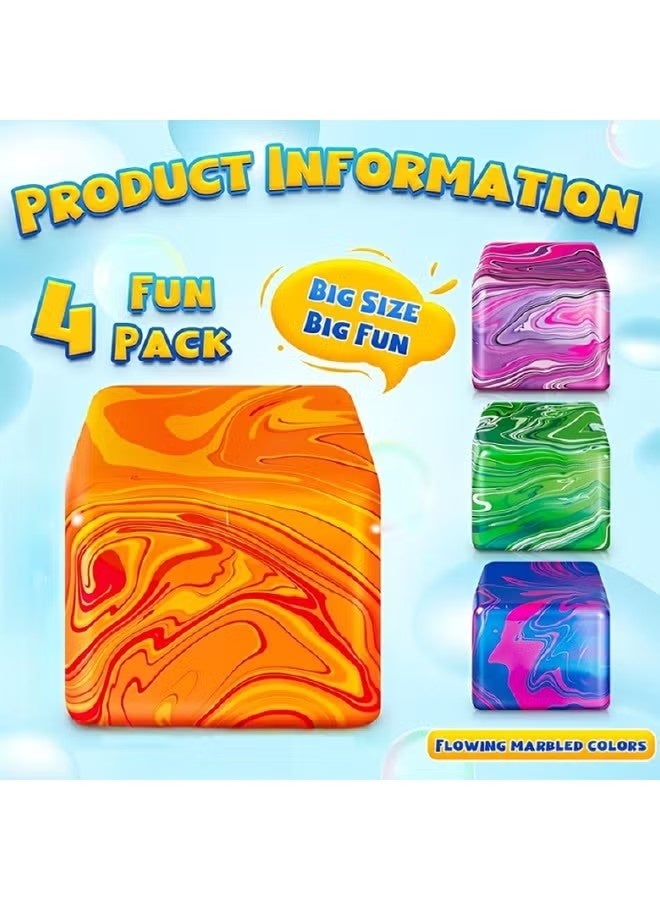 Uliova Marble Swirl Stress Cube Fidget Toy, Squishy Stress Relief Sensory Cube For Kids Adults, Colorful Anxiety Relief Toy For Office School Travel - Image 3