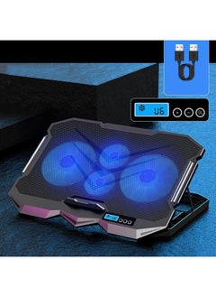 ICE COOREL K22 4-fans Adjustable Laptop Radiator Base with Atmosphere Light with LCD Display