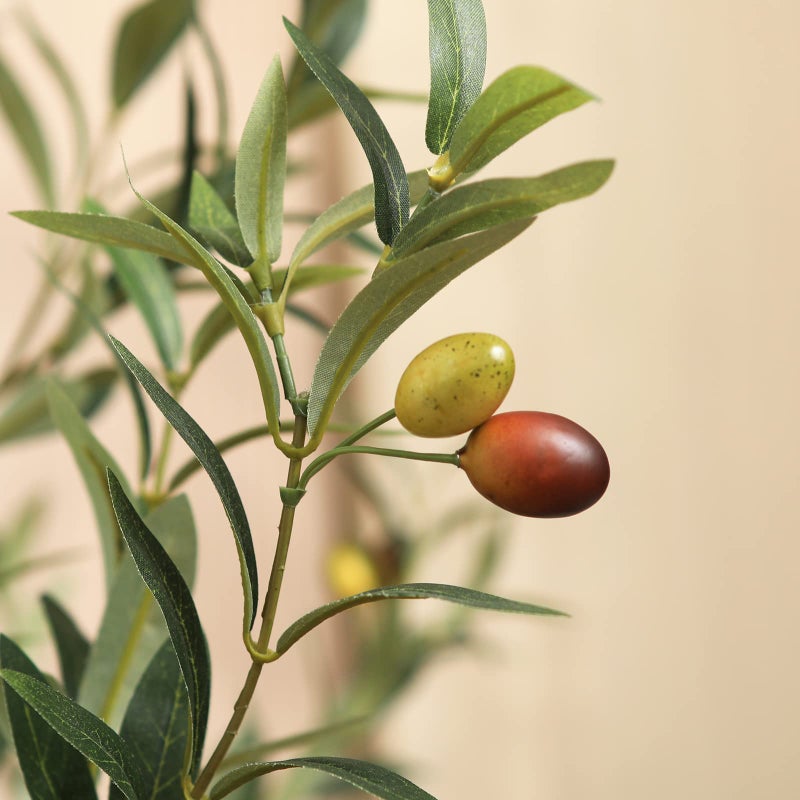 Kazeila Artificial Olive Tree 7FT Tall Faux Silk Plant for Home Office Decor Indoor Fake Potted Tree with Wood Branches and Fruits - Image 5