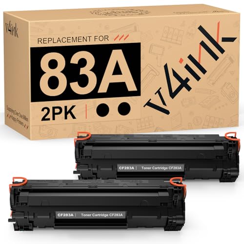 v4ink Compatible CF283A Toner Cartridge Replacement for HP 83A CF283A for use in HP Pro MFP M127fw M127fn M125nw M201dw M201n M225dn M225dw M125a Series Printer (Black, 2 Pack) - Image 1