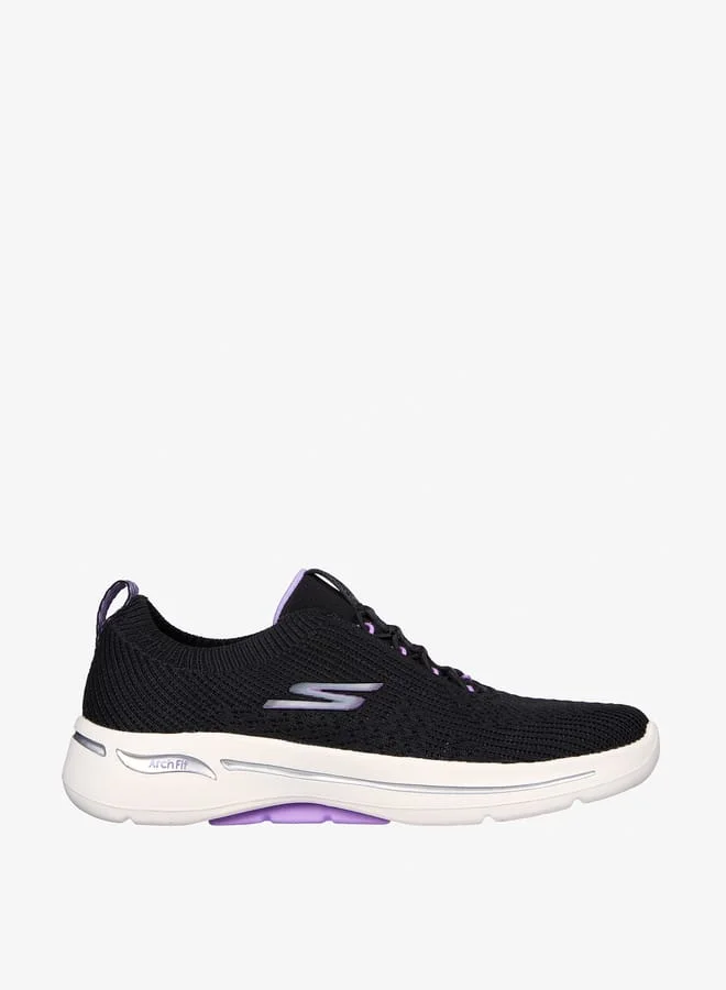 SKECHERS Women's Mesh Slip-On Walking Shoes - GO WALK ARCH FIT - CRYSTAL WAVES