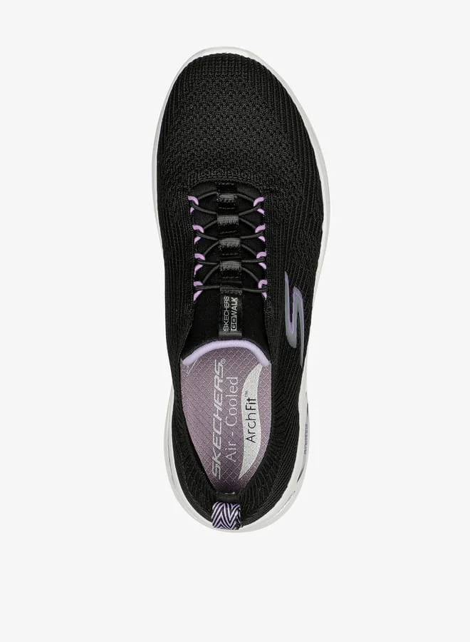 SKECHERS Women's Mesh Slip-On Walking Shoes - GO WALK ARCH FIT - CRYSTAL WAVES