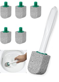 Generic Toilet Bowl Brush,  Pumice Toilet Scrubber Toilet Bowl Stain,Rust and Grease Stain Clean,Suitable for Toilet Bathroom Kitchen Sink BBQ, 1 Handle+5 Pumice Stones  - Image 1