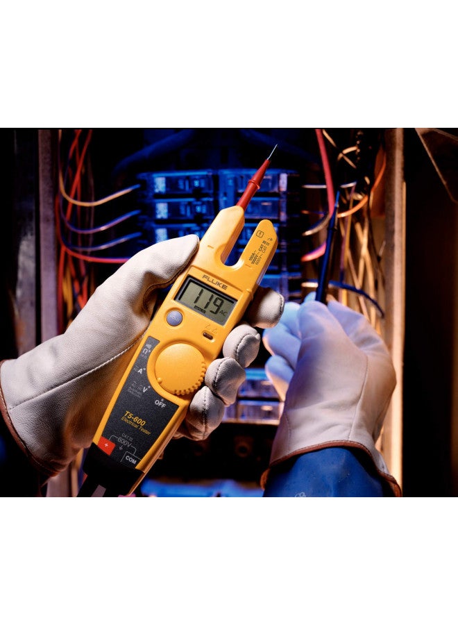 FLUKE Fluke T5-600 Electrical Voltage, Continuity and Current Tester, Measures Up To 100 A Without Contact, Automatically Select AC/DC Voltage For Tests, Includes Detachable SlimReach Probe Tip - Image 3