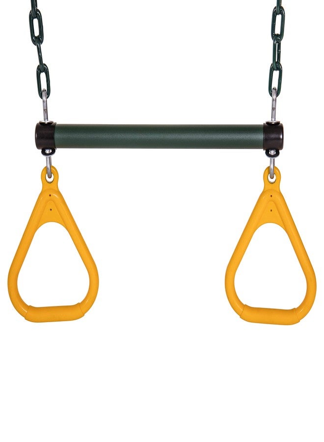 Jack and June Durable Playset Ring Trapeze Bar and Swing Combo with Large 50” Chains - Image 1