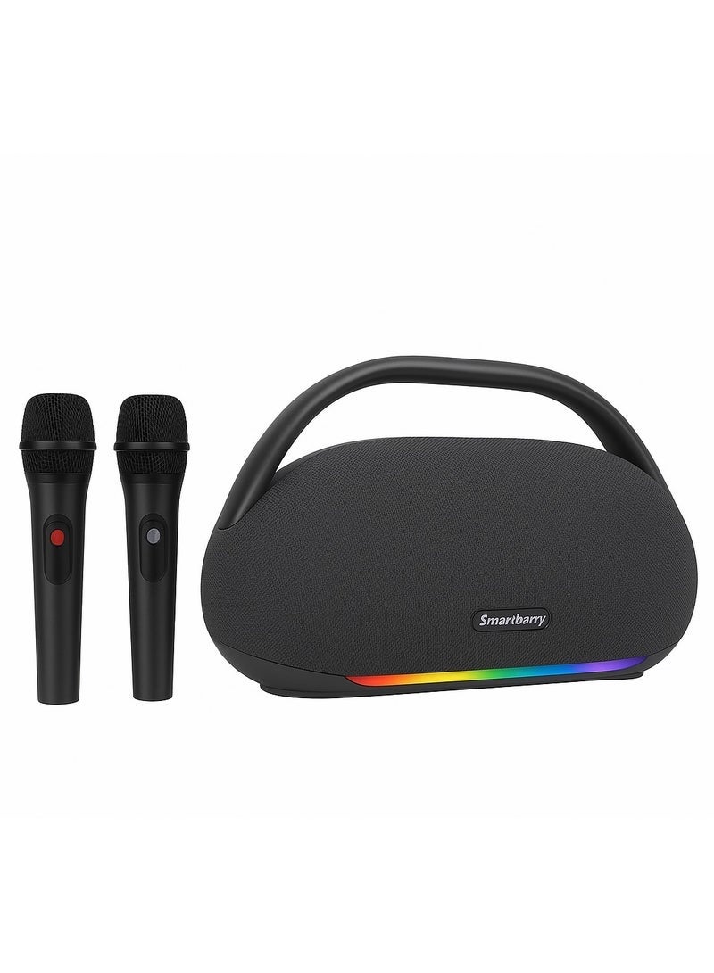 Smartberry M93 Wireless Karaoke Speaker with Dual Microphones & RGB LED Lights – High-Power Portable Bluetooth Speaker with Deep Bass, Long Battery Life, USB/TF/AUX Support for Home Parties & Outdoor Events - Image 4