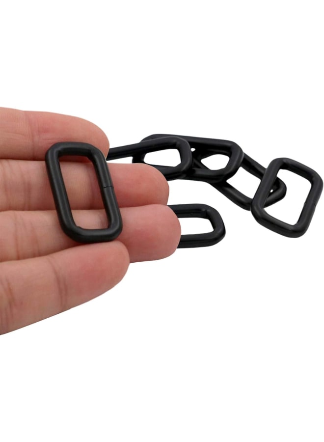Metal Rectangle Ring Buckles Square Strap Webbing Belt Rings for Bag Purse Non Welded 1 x 3/8 Inch, Black, of 10  - Image 3