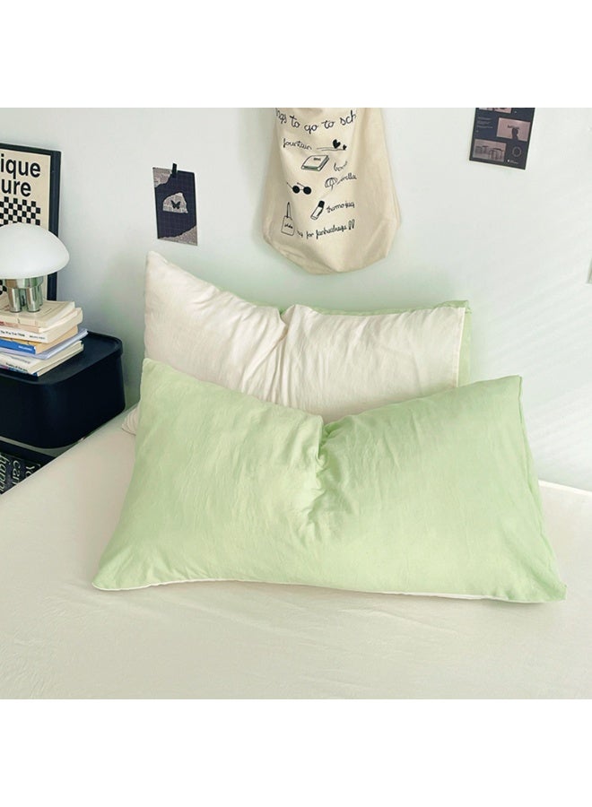 انفوسن طقم غطاء لحاف مقاس كينج من 4 قطع، يتضمن 1 غطاء لحاف 220 × 240 سم و2 كيس وسادة 48 × 74 سم و1 ملاءة سرير 235 × 250 سم، طقم سرير مزيج القطن فائق مايكروفايبر النعومة، بدون لحاف، الياسمين الأخضر - Image 2