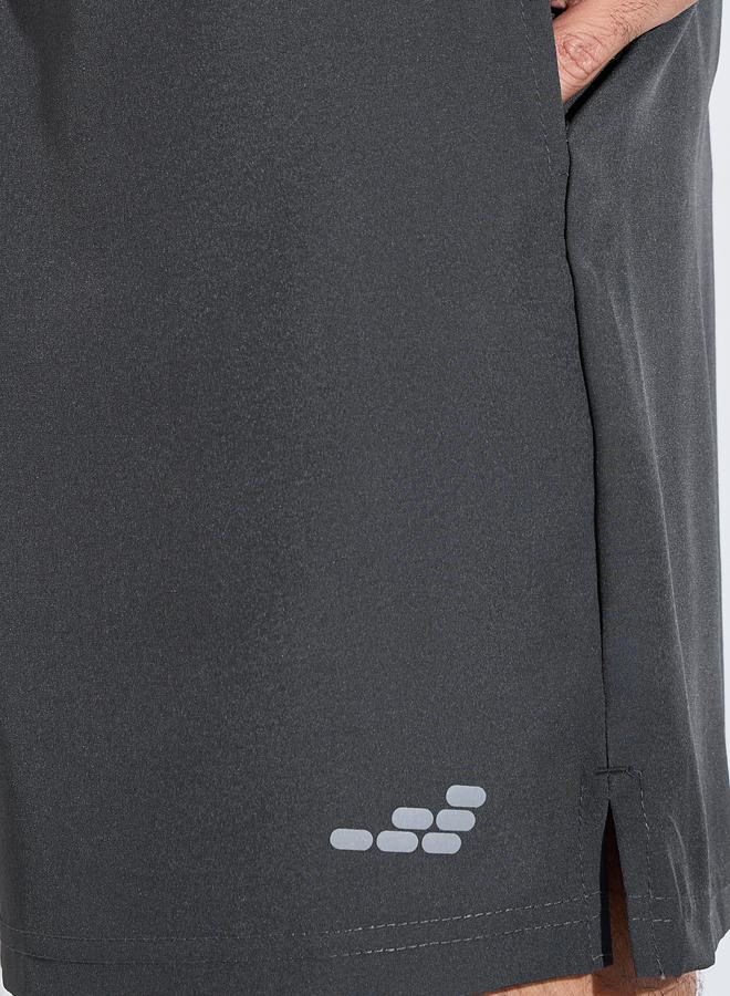 Styli Men Grey Running Shorts With Side Slit - Image 3