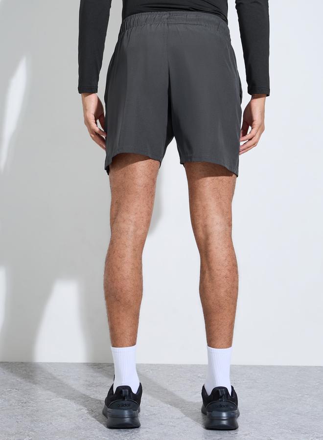 Styli Men Grey Running Shorts With Side Slit - Image 4