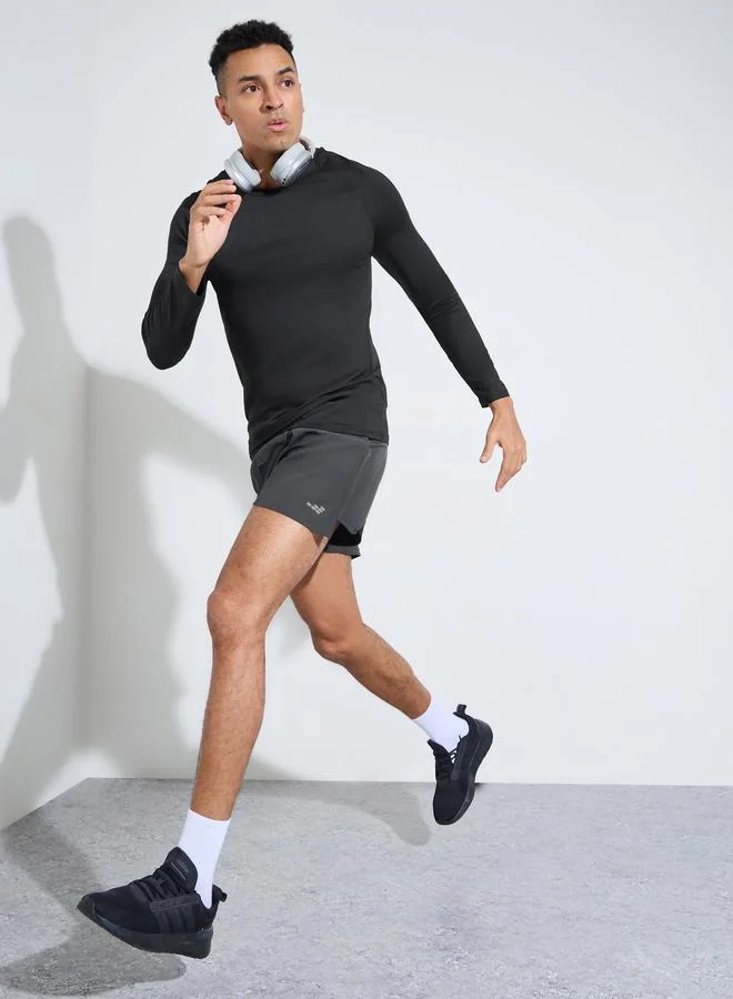 ستايلي Men Grey Running Shorts With Side Slit