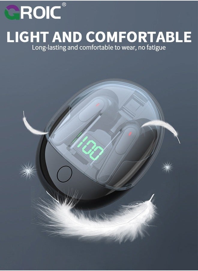 GROIC Wireless Bluetooth Headphones 5.3 In Button Pops Up Design Built-in Microphone IPX4 Immersive Premium Sound Headset Suitable For Tablet Smart Phone Earbuds Clearance  - Image 4