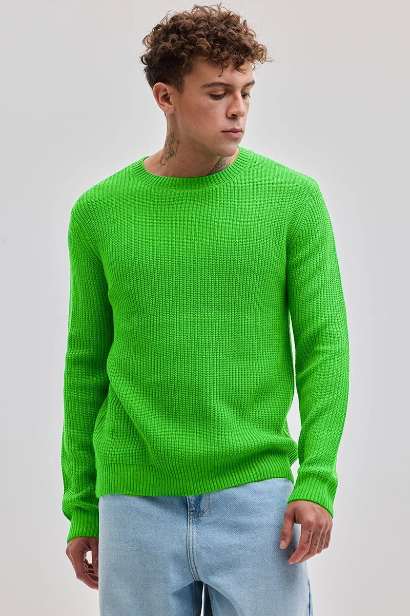 SNITCH Green Fisherman Knit Sweater