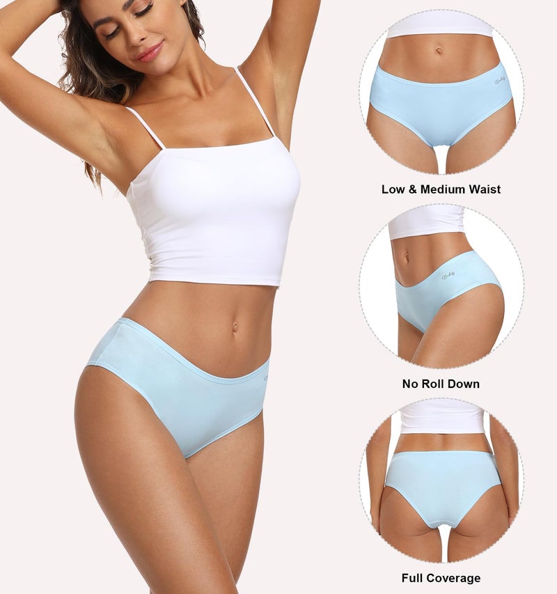 coskefy Women'S Cotton Underwear Ladies Panties Bikini Pack Soft Breathable Briefs Panty Medium - Image 3
