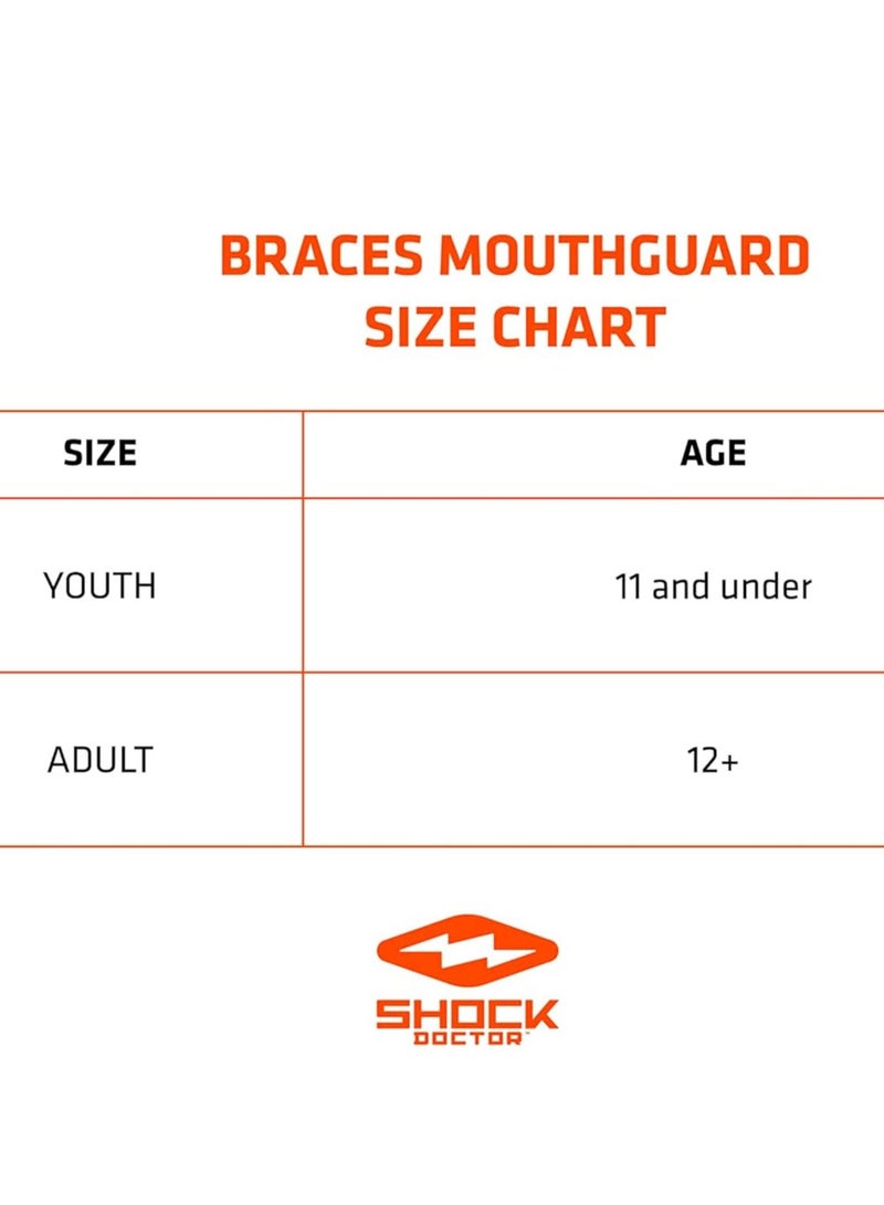 Shock Doctor SD BRACES STRAPLESS MOUTHGUARD TRANS BLACK/WHITE FANG ADULT - Image 3