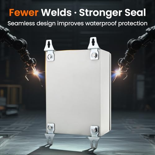 QILIPSU Metal Electrical Box IP65 Waterproof Steel Project Enclosure Lockable Weatherproof Electric Junction Box for Indoor & Outdoor Use 14"x10"x6" - Image 4