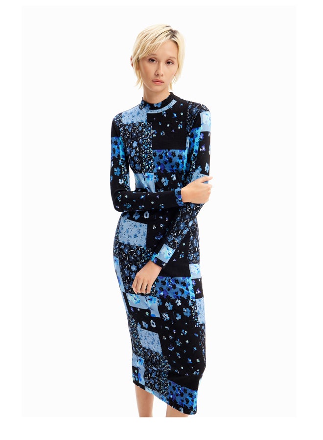 DESIGUAL فستان ميدي مضلع مزهر - Image 2
