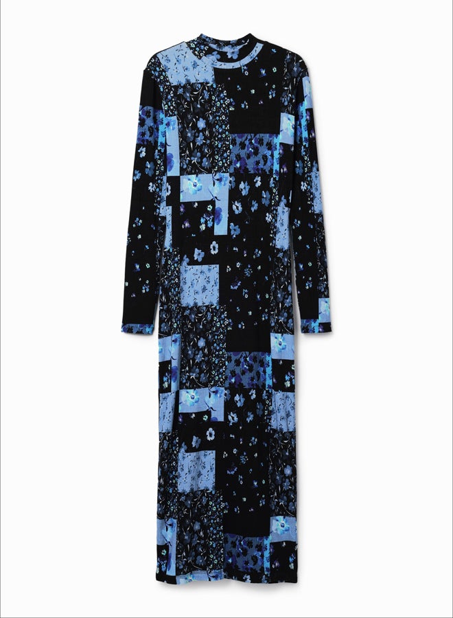 DESIGUAL فستان ميدي مضلع مزهر - Image 1