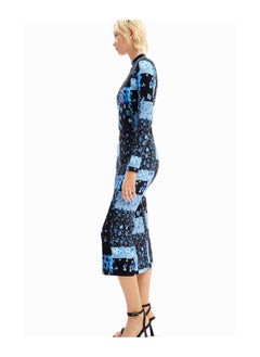 DESIGUAL Floral ribbed midi dress  - Image 5