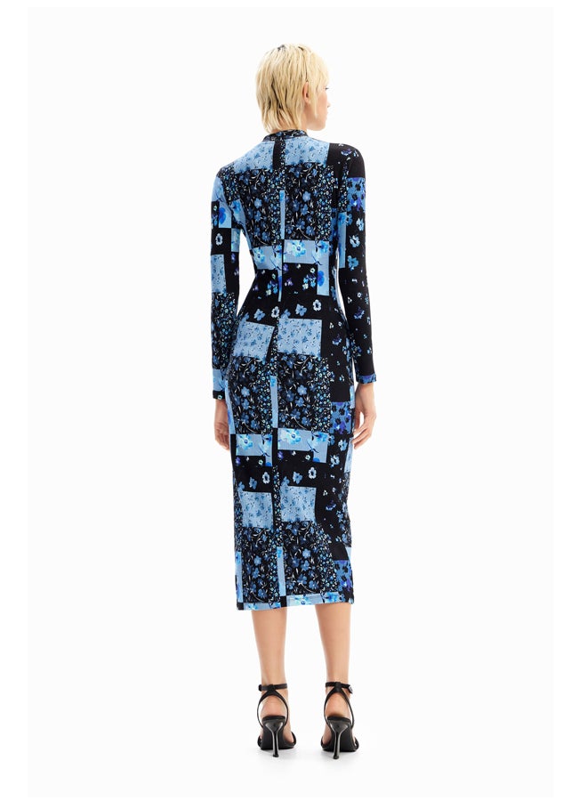 DESIGUAL فستان ميدي مضلع مزهر - Image 4