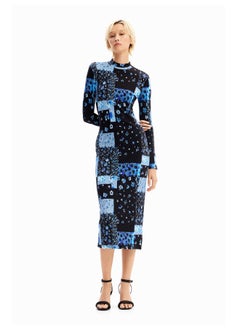DESIGUAL Floral ribbed midi dress  - Image 3