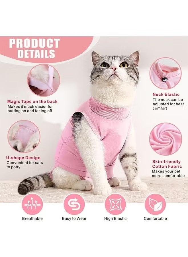 Cat Surgery Recovery Suit Kitten Onesie for Cats After Surgery Female Breathable Kitty Spay Suit for Abdominal Wound Skin Diseases E-Collar Alternative Wear - Image 4