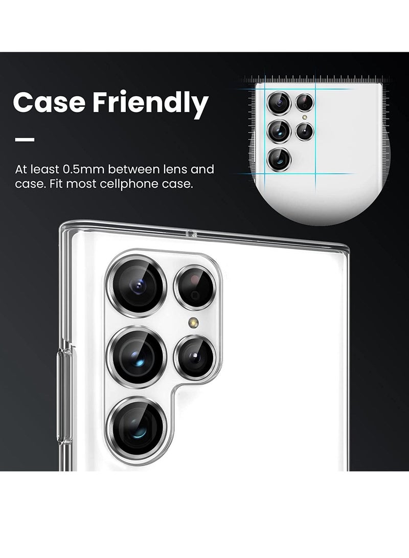 Phone Planet Camera Lens Tempered Glass Protector for Galaxy S22 Ultra, Aviation Aluminum Alloys Protection Cap Scratch Resistant Protector, Compatible with Galaxy S22 Ultra - Image 3