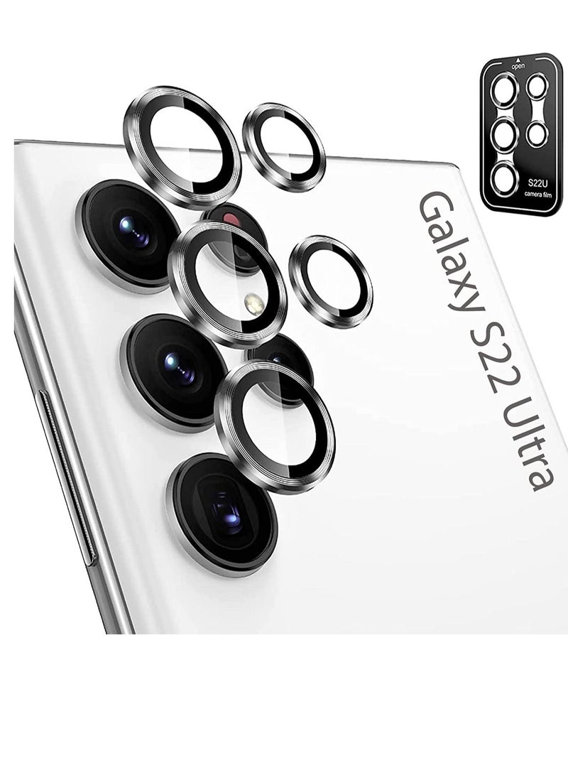Phone Planet Camera Lens Tempered Glass Protector for Galaxy S22 Ultra, Aviation Aluminum Alloys Protection Cap Scratch Resistant Protector, Compatible with Galaxy S22 Ultra - Image 1