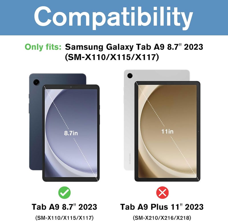 Procases For Galaxy Tab A9 8.7 Inch 2023 Case, Slim Stand Hard Back Shell Protective Smart Cover Case For 8.7" Galaxy Tab A9 2023 Sm-X110/X115/X117 -Navy - Image 2