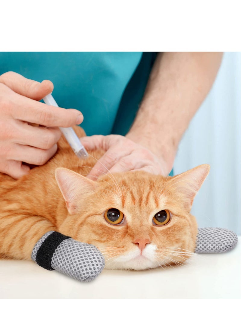 Excefore Anti- Scratch Boots Cat Shoes 4Pcs Boots Nail Cover Precaution Scratch Gloves Cat Paw Soft Mesh Adjustable Protector Pet Grooming Scratching Booties for Home Bathing Black - Image 5