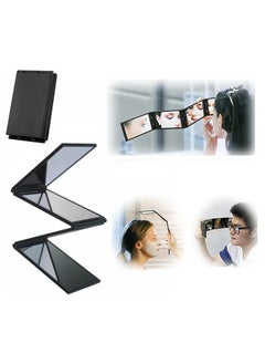 Y&D Four Panel Folding Mirror 4 Sided Foldable Makeup Handheld Compact Tabletop for Self Styling and Hair Cutting Shaving Easy to See Your Back Head  - Image 1