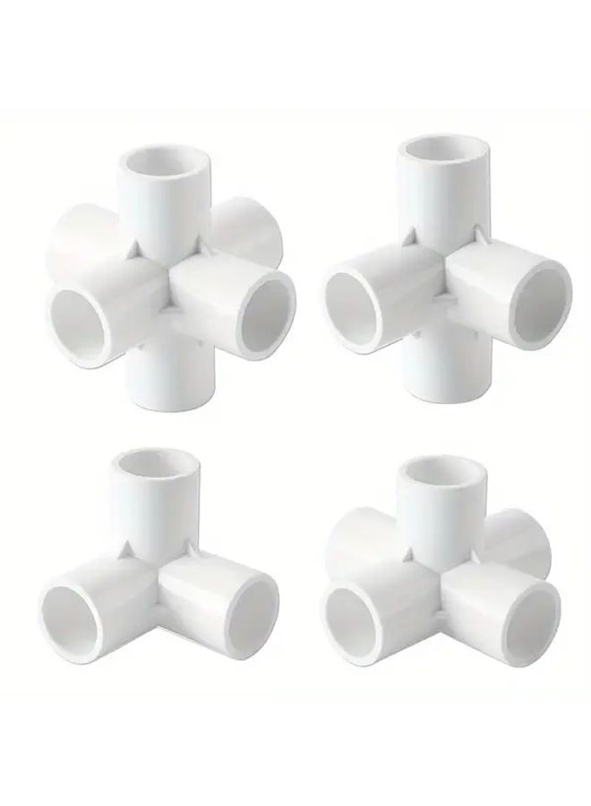 DN15 PVC مجموعة تركيب أنابيب إمداد المياه البلاستيكية 4 قطع 3D خمسة اتجاهات أربعة اتجاهات رفوف زاوية مقاومة للحريق مقاومة للتآكل قابلة للطلاء - Image 1
