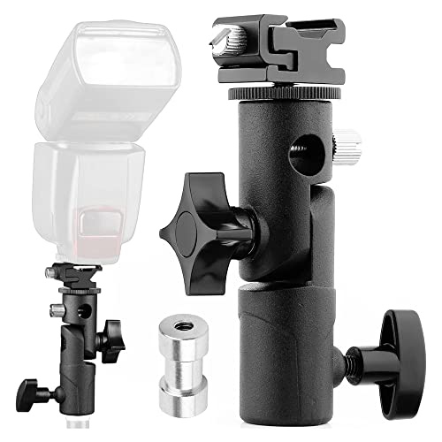 HIFFIN® Branded E Type Camera Flash Speedlite Mount Swivel Light Stand Bracket with Umbrella Reflector Holder Compatible DSLR Flashes Studio Light LED Light - Image 1